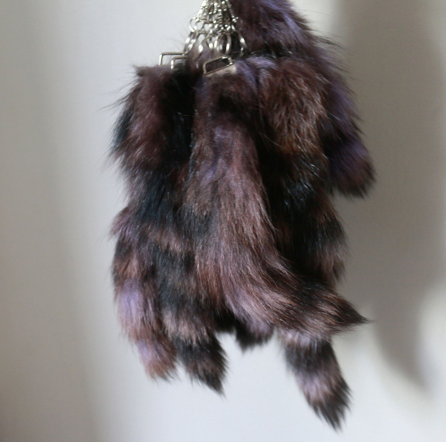 Purple Raccoon Tail Keychain