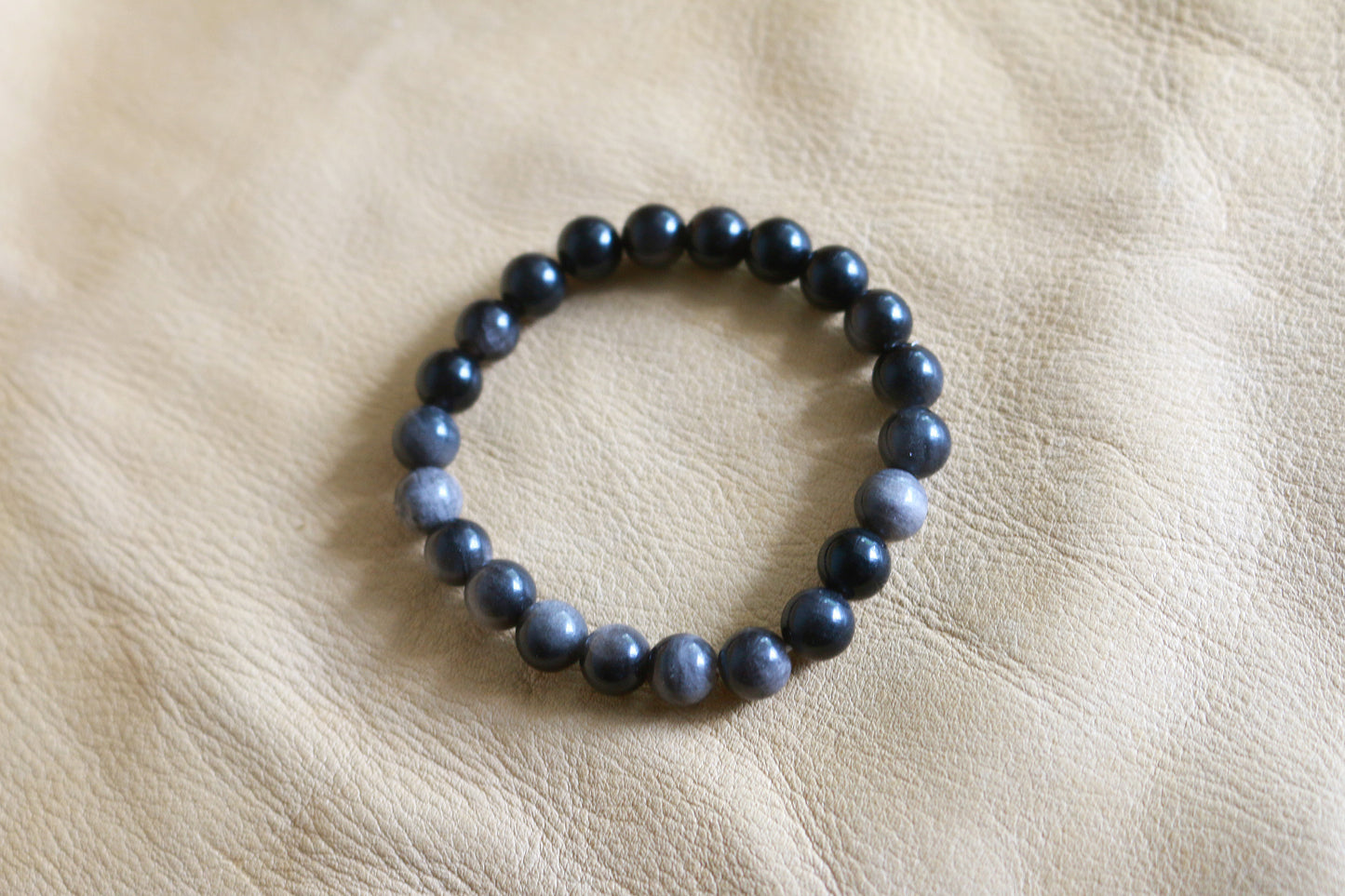 Silver Sheen Obsidian Bracelet
