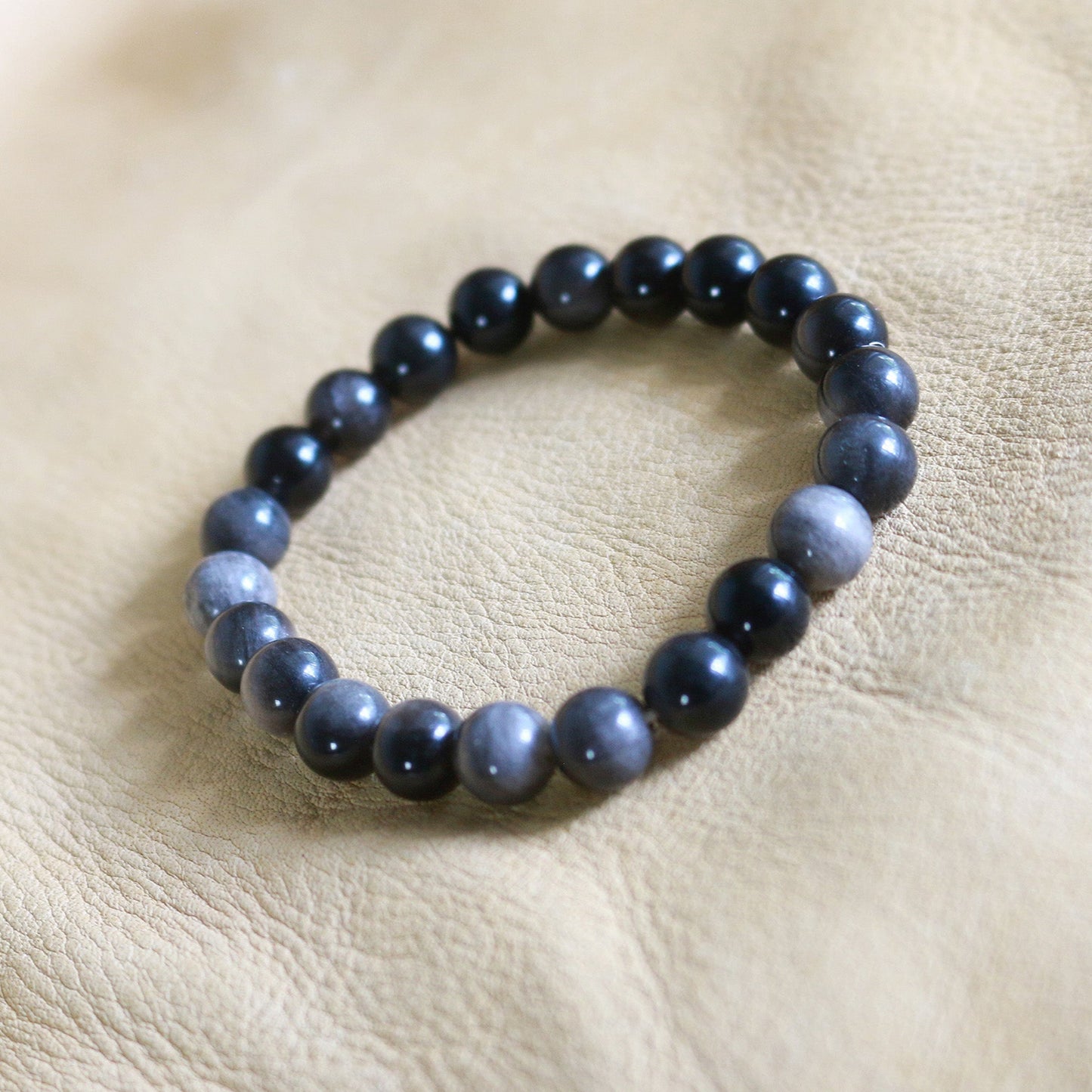 Silver Sheen Obsidian Bracelet