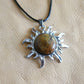 Tiger Eye Sun Pendant Necklace