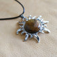 Tiger Eye Sun Pendant Necklace