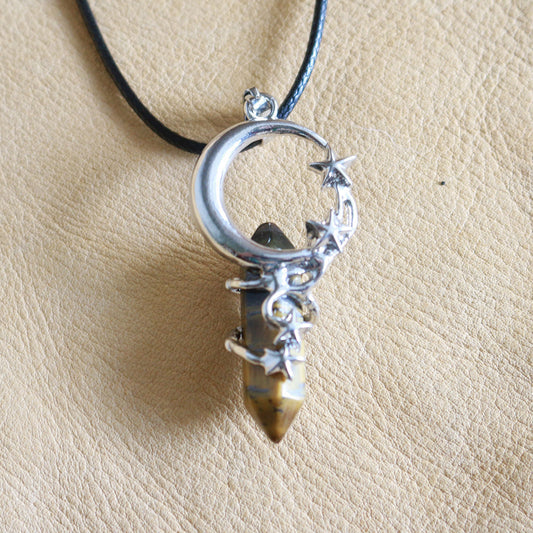 Tiger Eye Celestial Pendant Necklace