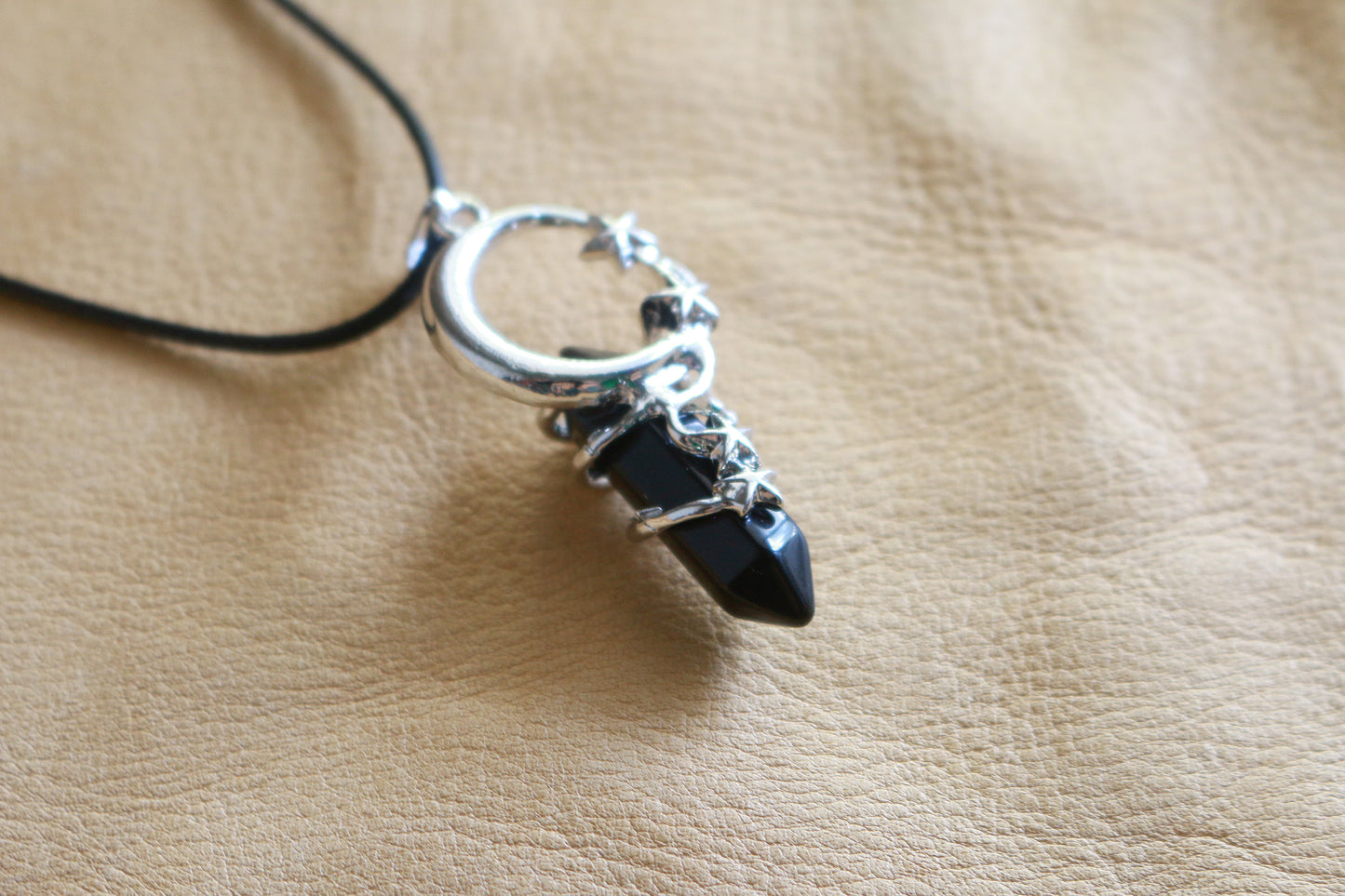 Obsidian Celestial Pendant Necklace