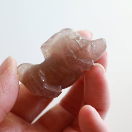 Strawberry Quartz Boar (2 in)