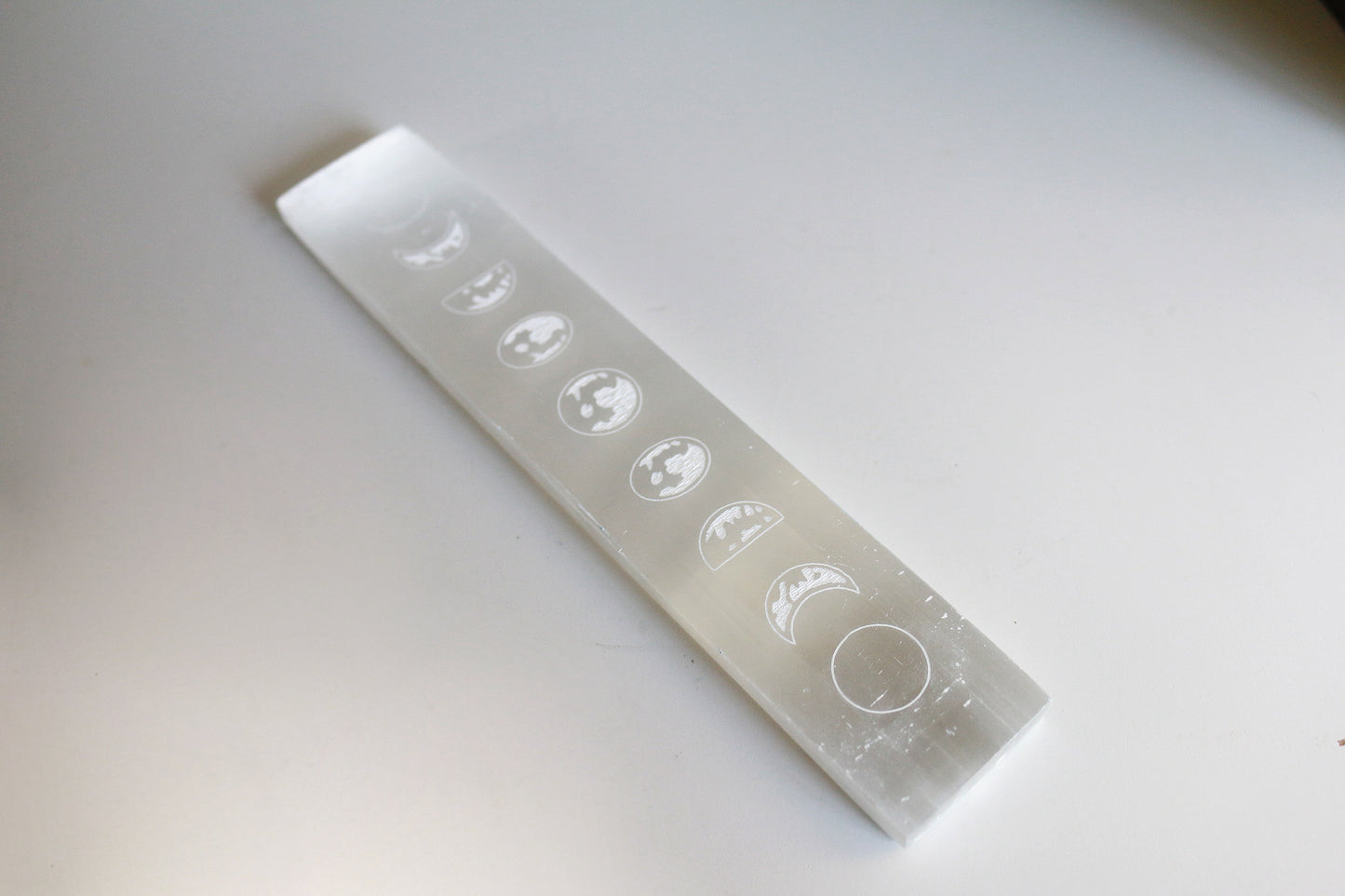 Selenite Moon Phase Plate (8 in)