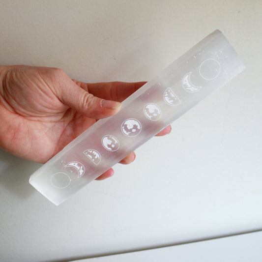 Selenite Moon Phase Plate (8 in)