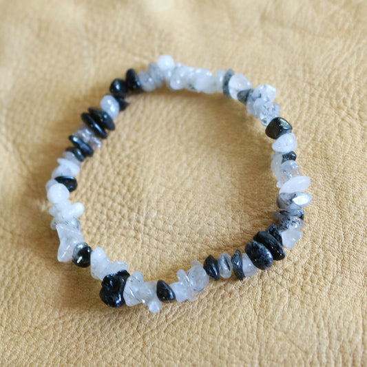Tourmalated Quartz Chip Bracelet