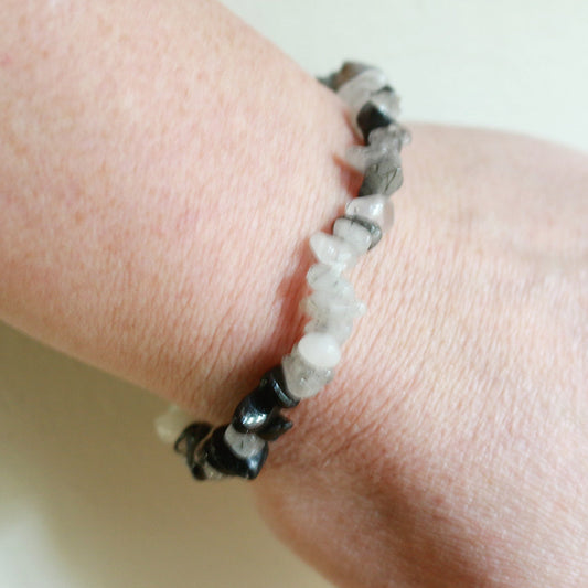 Tourmalated Quartz Chip Bracelet