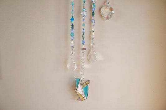 Aqua Refraction Deer Bone Suncatcher