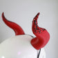 Ridged Embers - Rhinestone Medium Double Ridge Costume Horns