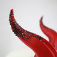 Ridged Embers - Rhinestone Medium Double Ridge Costume Horns
