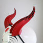 Ridged Embers - Rhinestone Medium Double Ridge Costume Horns