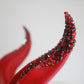 Ridged Embers - Rhinestone Medium Double Ridge Costume Horns