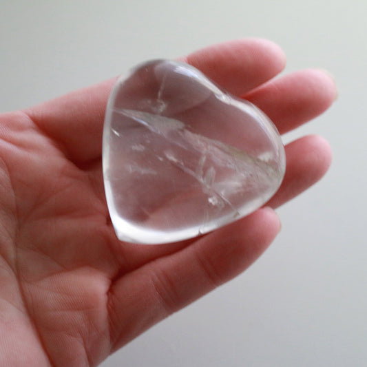 Clear Quartz Heart Palm Stone (2 Inch)