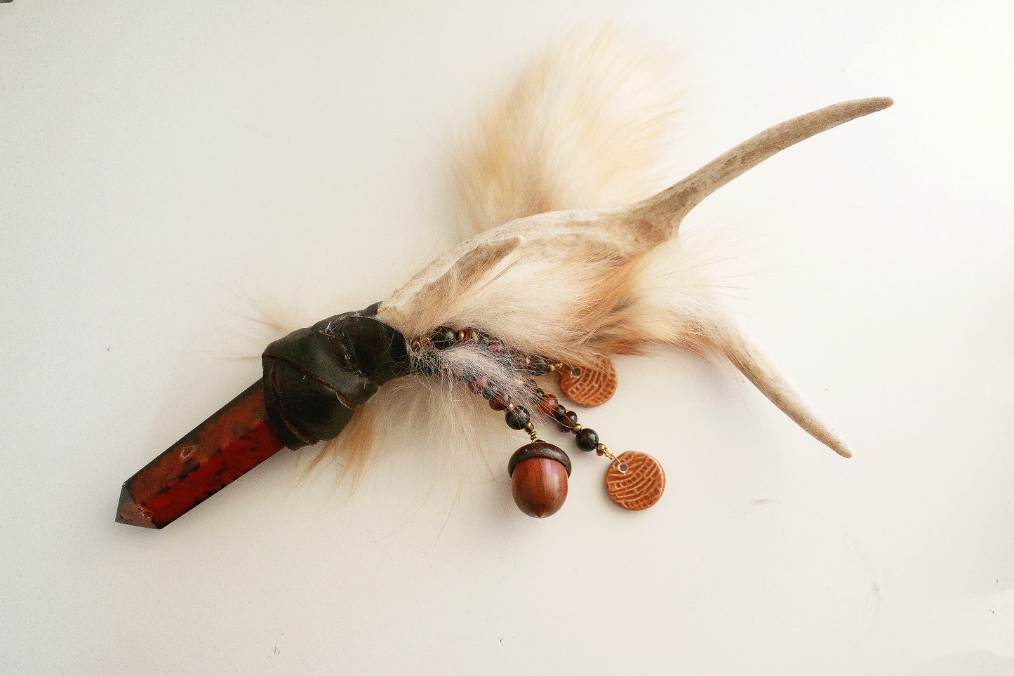 Fire Fox Spirit | Sardonyx & Antler Wand