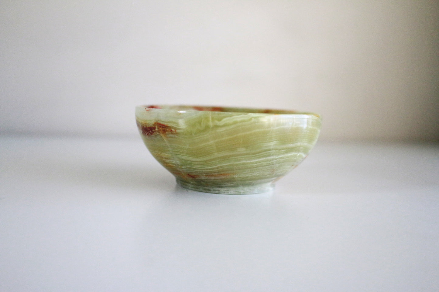 Green Banded Calcite Bowl