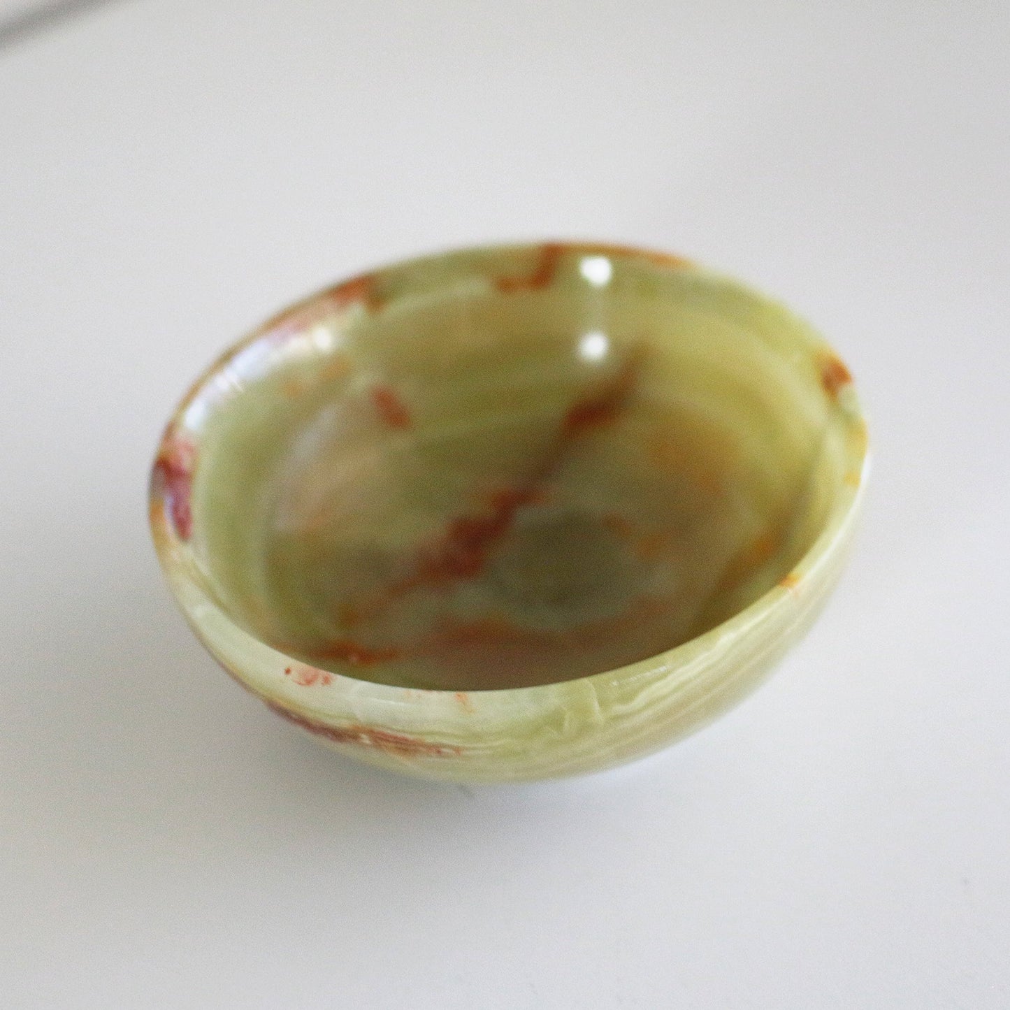 Green Banded Calcite Bowl
