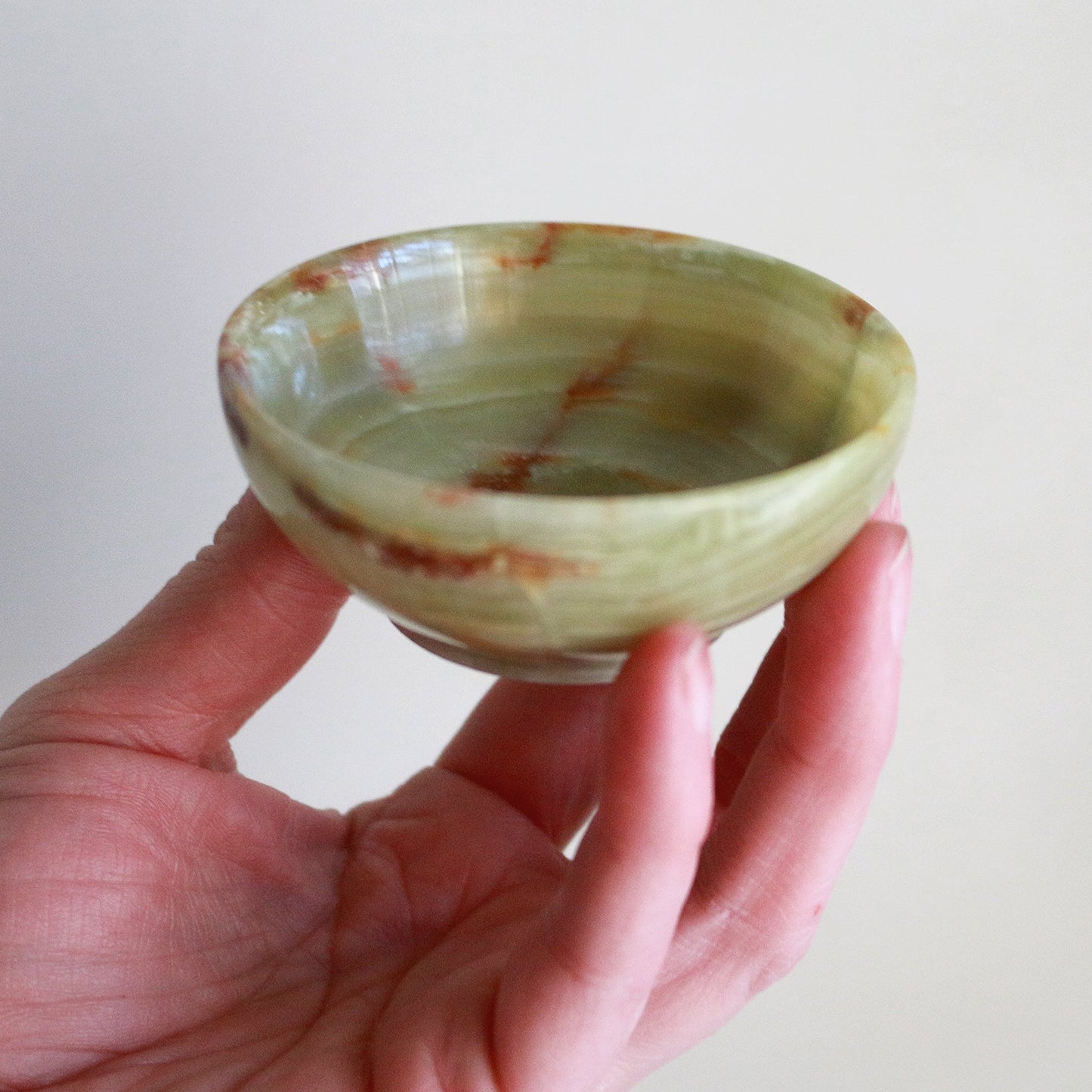 Green Banded Calcite Bowl