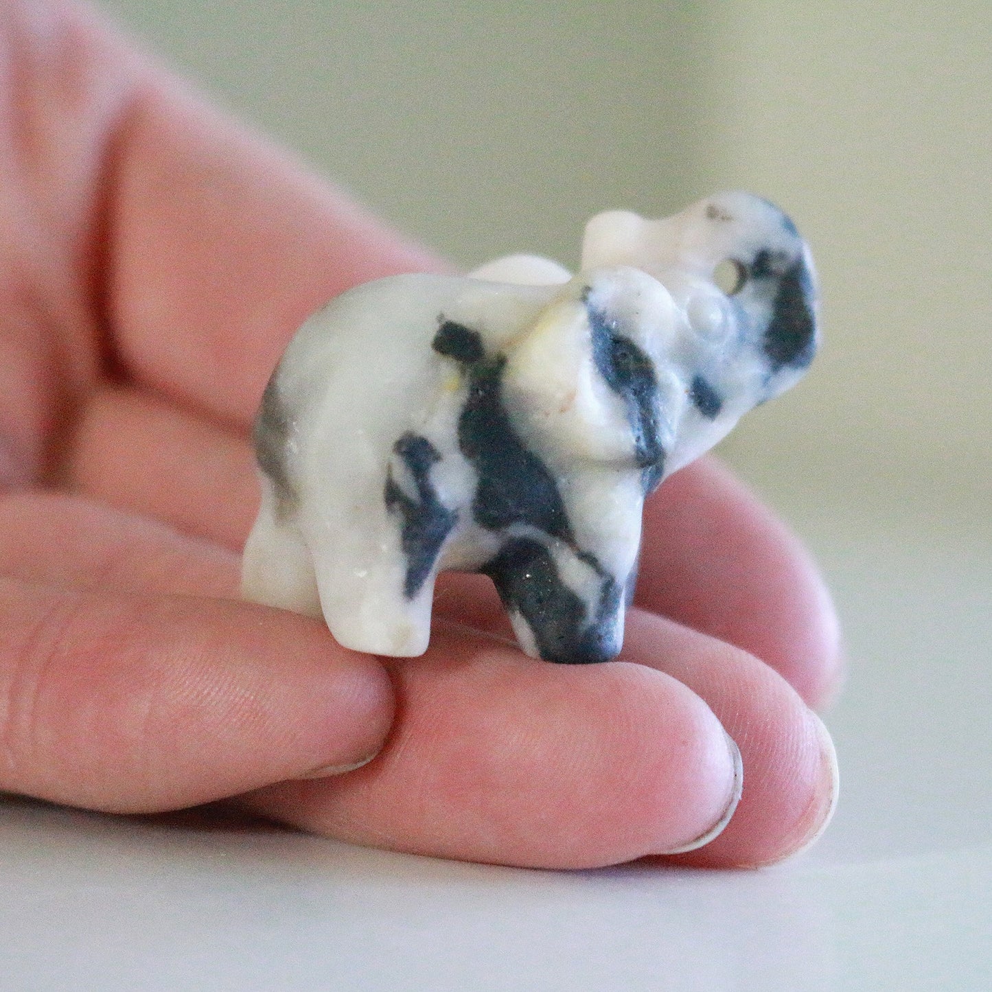 Zebra Jasper Elephant (1.5 in)