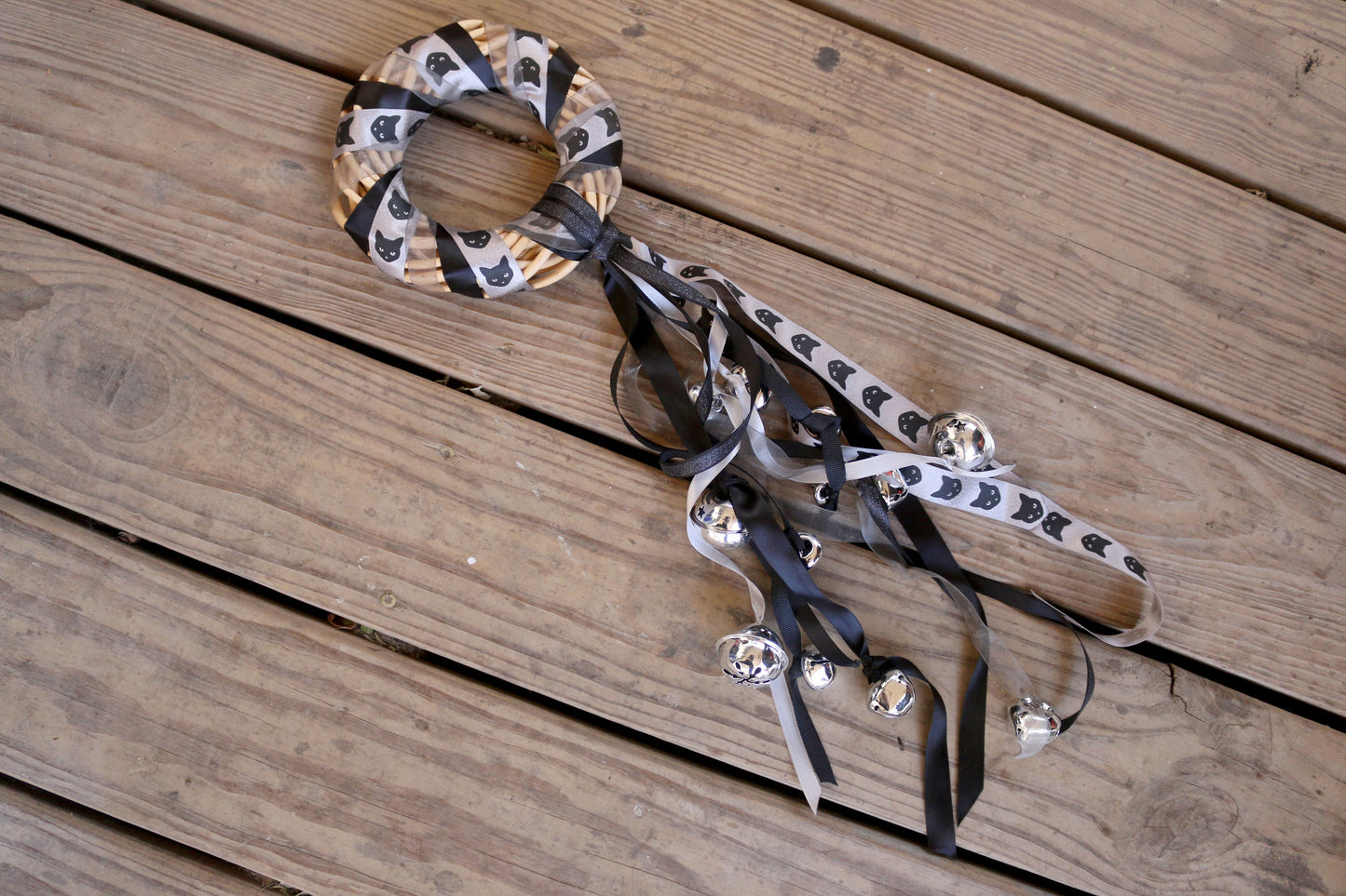 Black Cat Large Witch Bells / Wreath