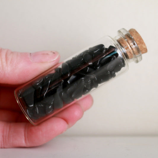Tumbled Obsidian Chips - Spell Supply Jar