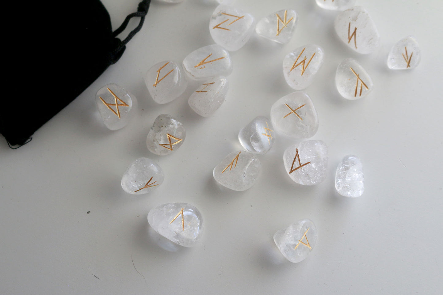 Clear Quartz Elder Futhark Runes