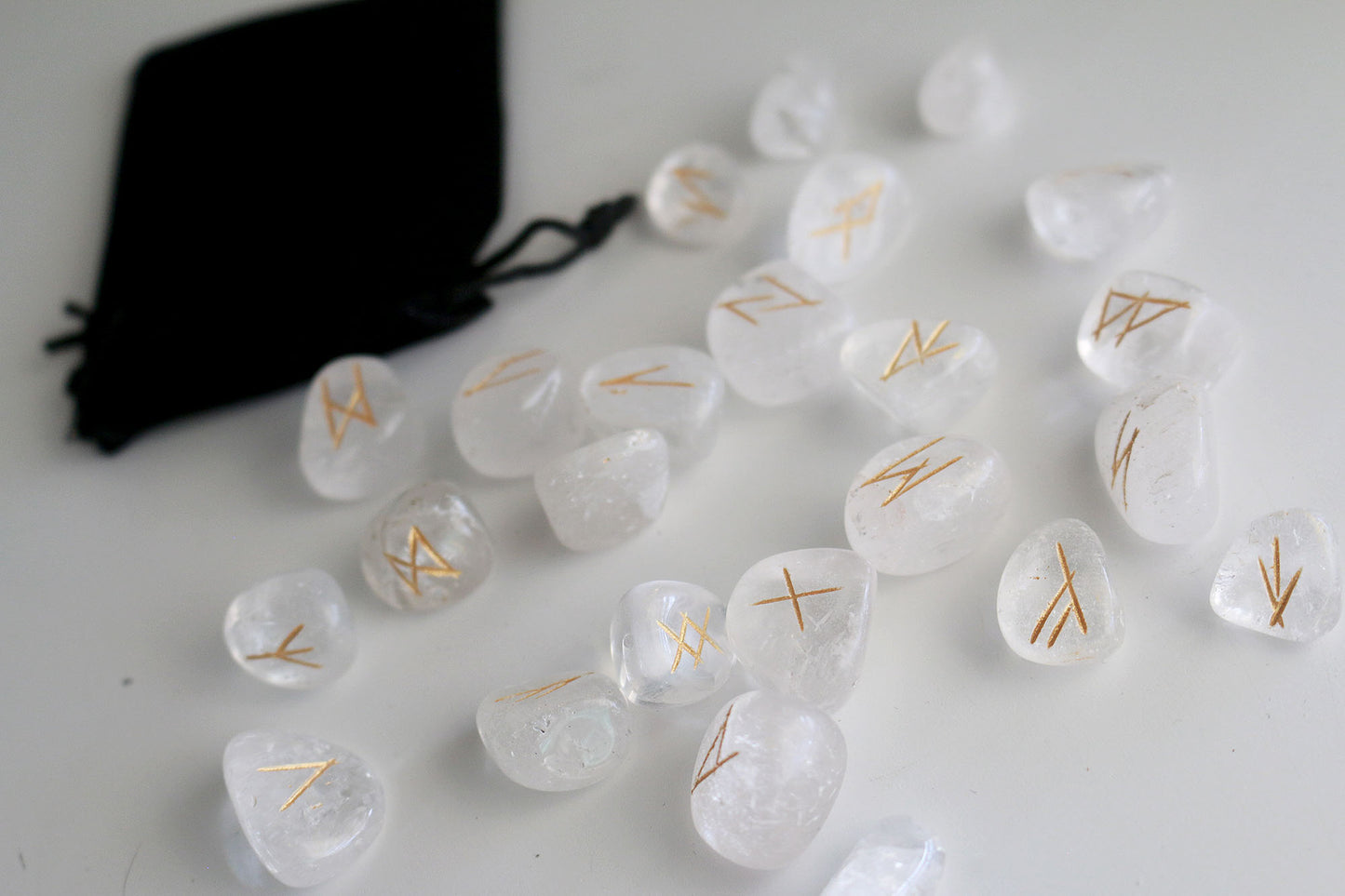 Clear Quartz Elder Futhark Runes