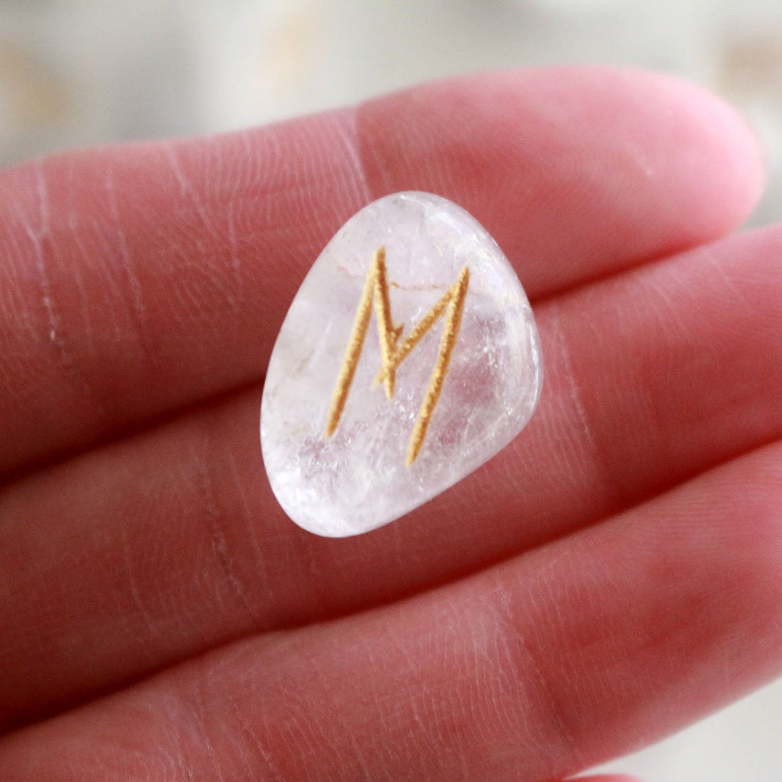 Clear Quartz Elder Futhark Runes