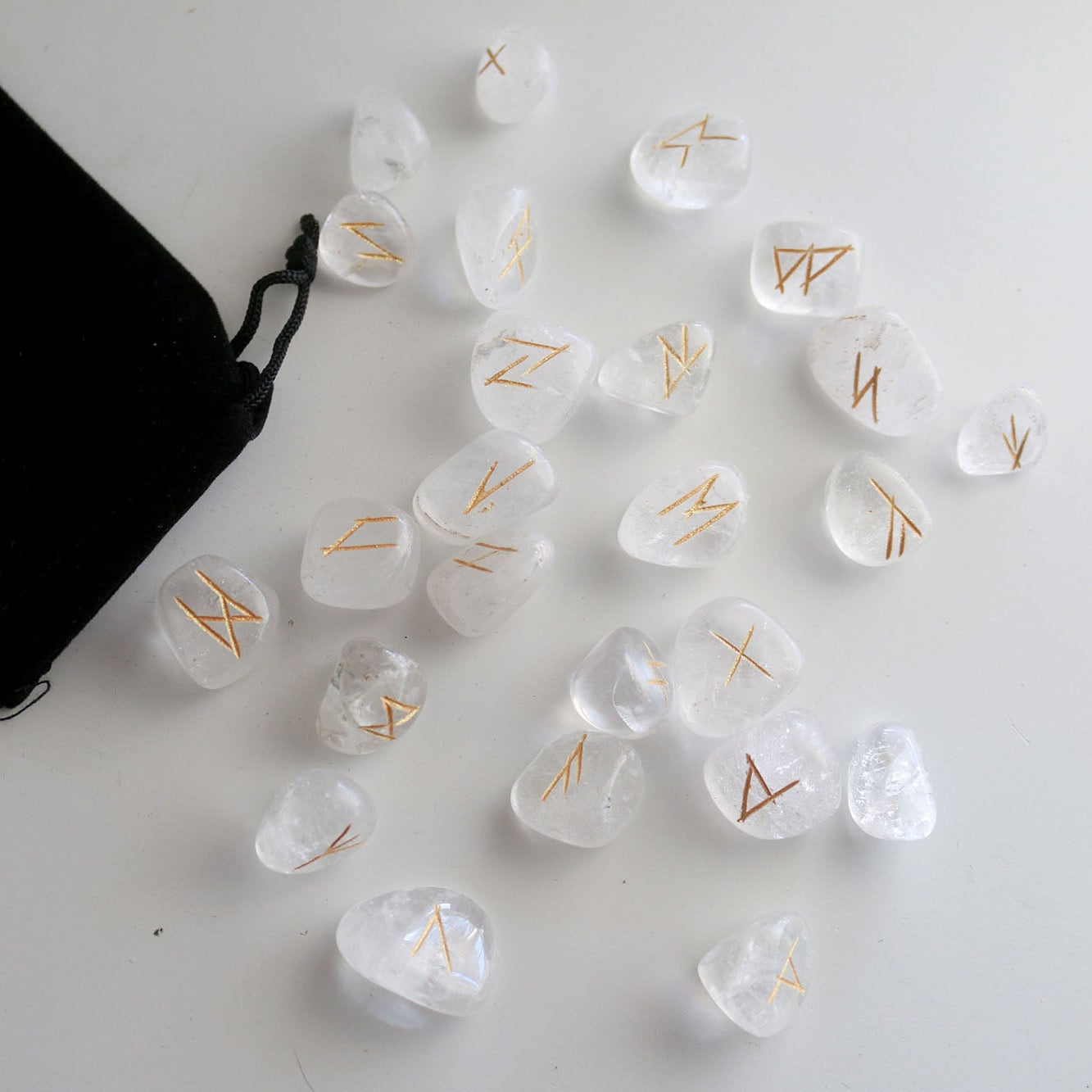 Clear Quartz Elder Futhark Runes