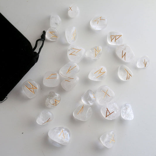 Clear Quartz Elder Futhark Runes