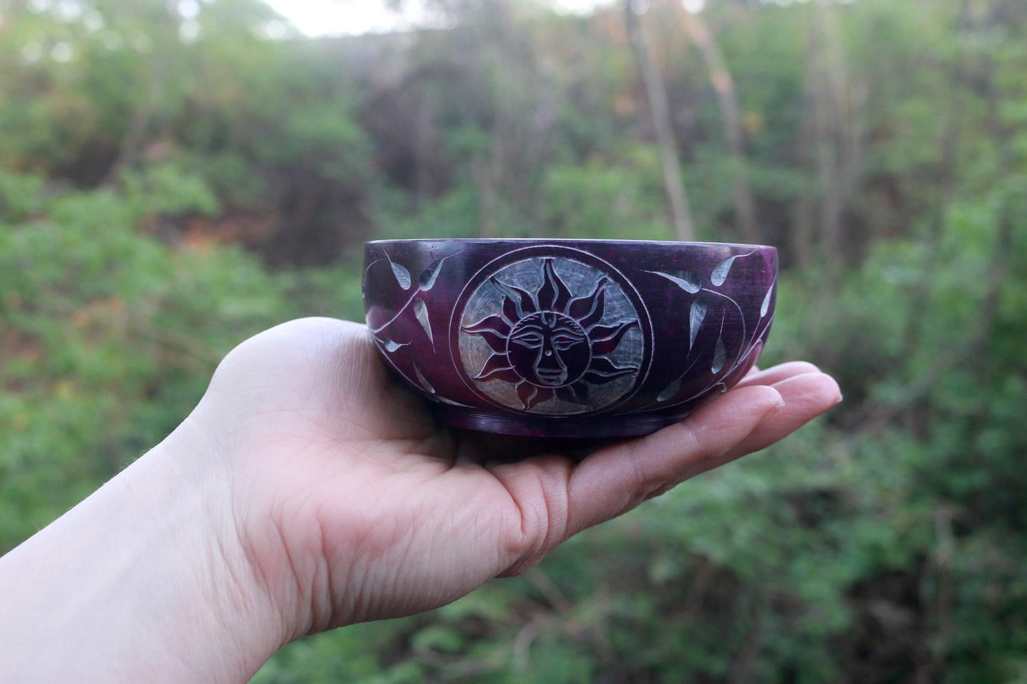 Purple Sun Stone Smudge Bowl 4"