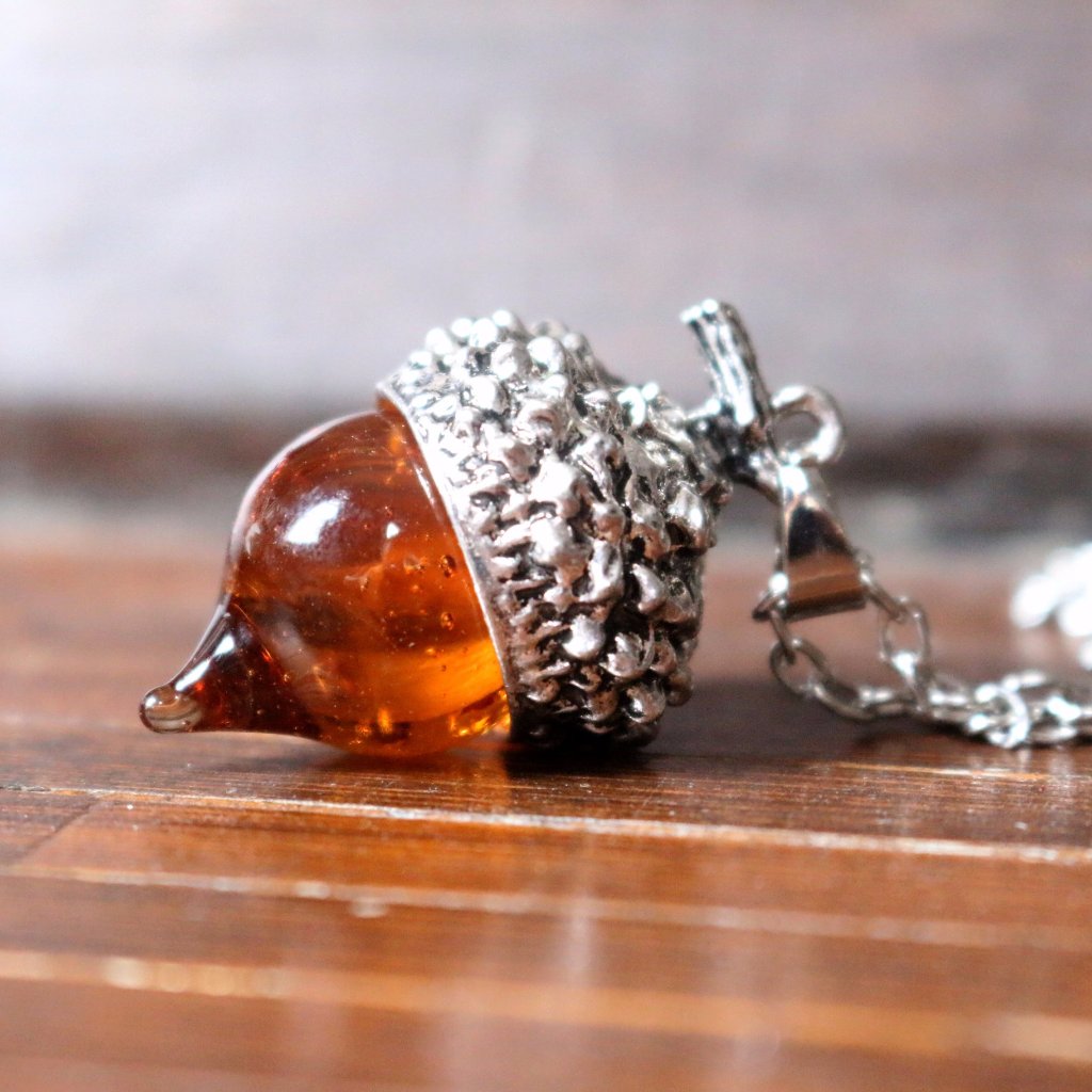 Glass Acorn Necklace