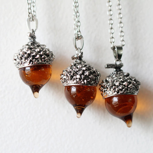 Glass Acorn Necklace