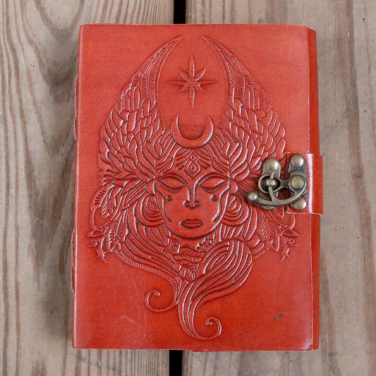 Handmade Leather Journal - Moon Goddess